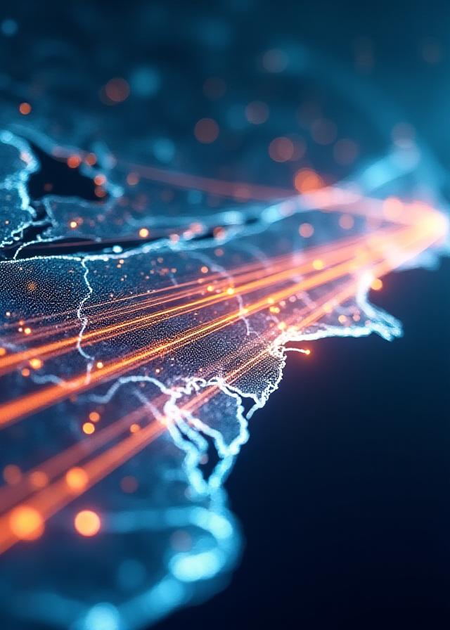 Abstract glassmorphic logistics visualization representing high speed forwarding